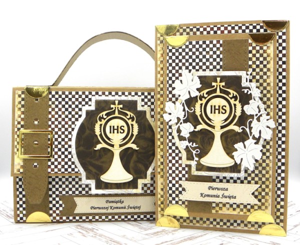 Polski eBazarek - Pamiątka Pierwszej Komunii Świętej. Kartka 3D w aktówce dla chłopca. - 1