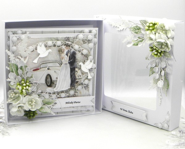 Polski eBazarek - Ręcznie wykonana Pamiątka Ślubu. Młoda Para. Kartka 3D. - 1