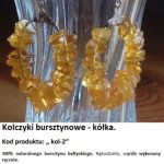 Polski eBazarek - Bursztynowe kolczyki kółka - 2