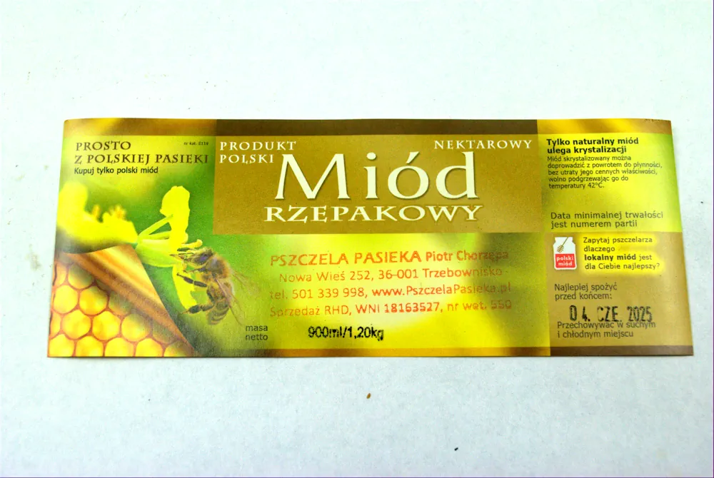 Polski eBazarek - Miód Rzepakowy 1,2 kg/900 ml - 1