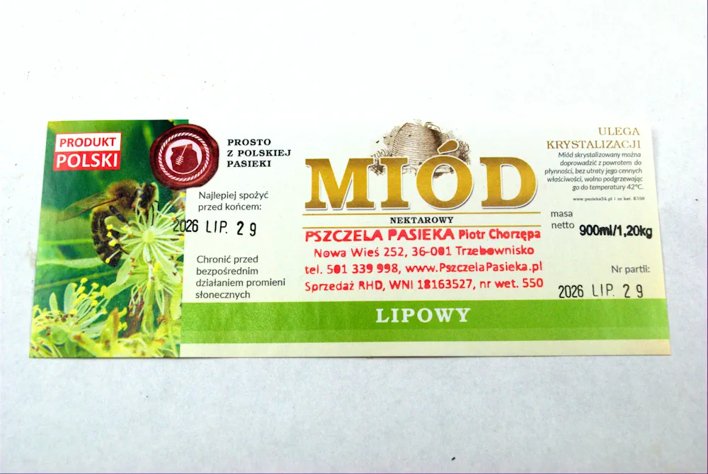 Polski eBazarek - Miód Lipowy 1,2 kg/900 ml - 1