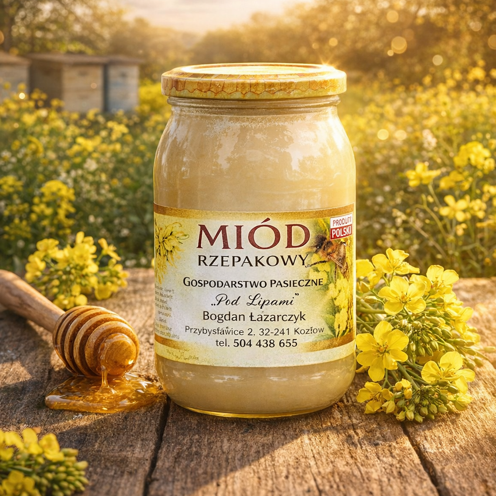 Polski eBazarek - Naturalny Miód Rzepakowy 2025 – Z własnej pasieki (RHD, Nadzór Weterynaryjny) - 1