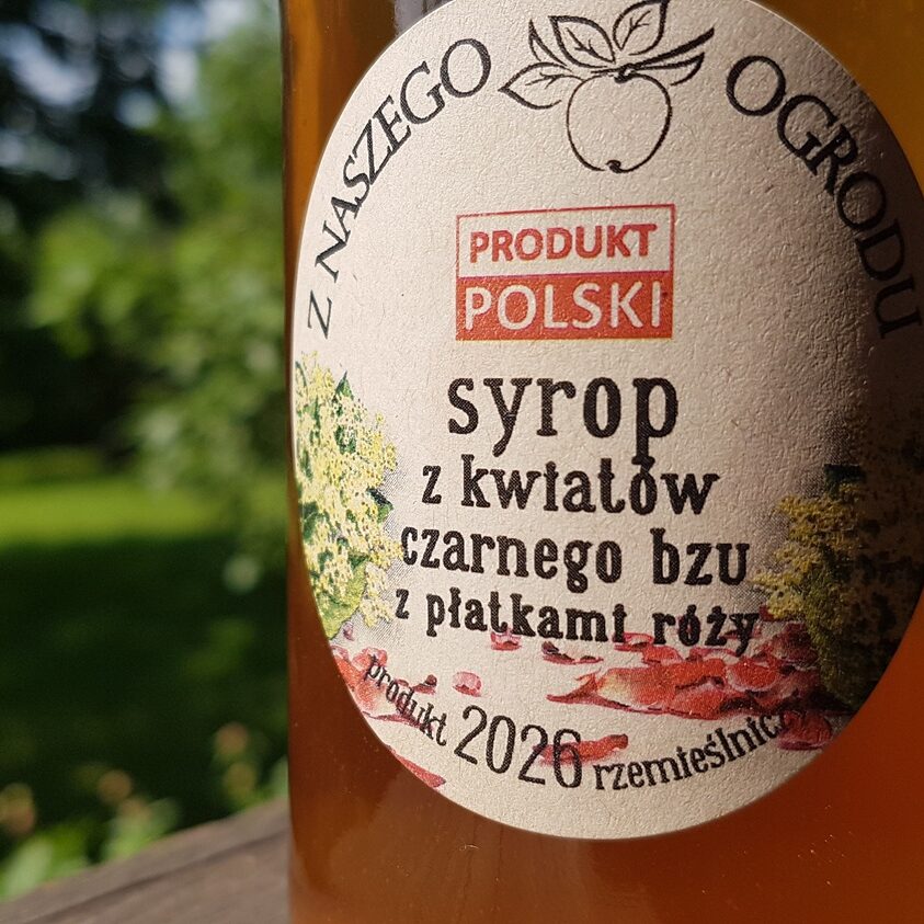 Polski eBazarek - Syrop z kwiatów czarnego bzu z płatkami róży - 1